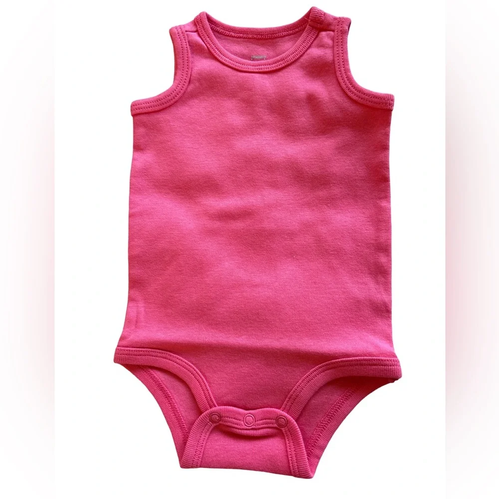 Primary Bright Pink Azalea the tank cotton babysuit 0-3 months NWT